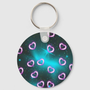 Galaxy of heart key ring