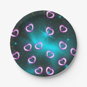 Galaxy of heart paper plate