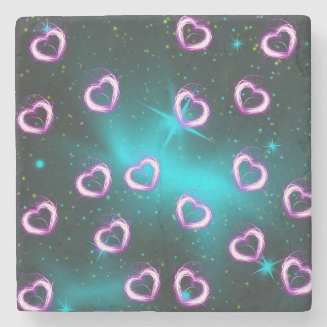 Galaxy of heart stone coaster (Front)