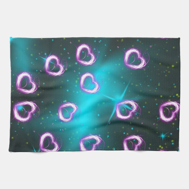 Galaxy of heart tea towel (Horizontal)