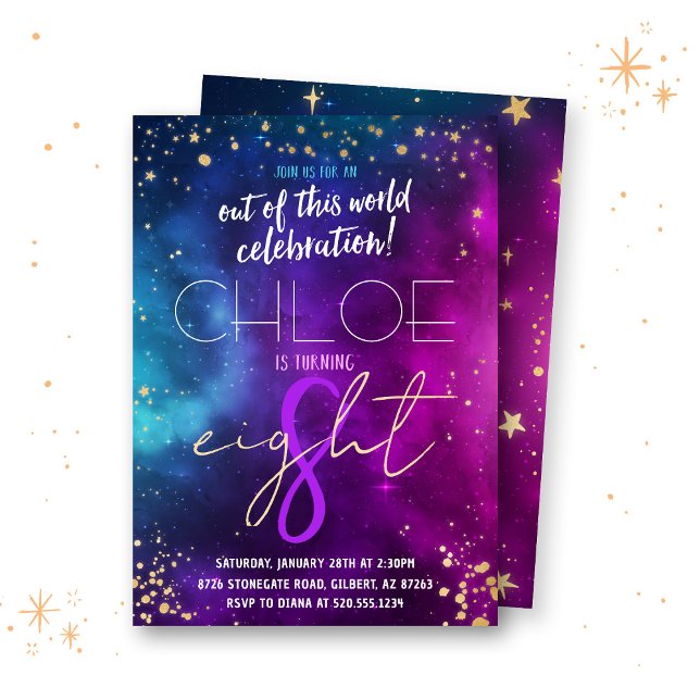 Galaxy Outer Space Birthday Invitation (Creator Uploaded)