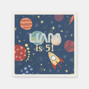 Galaxy Outer Space Kid's Birthday Napkin