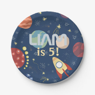 Galaxy Outer Space Kid's Birthday Paper Plate
