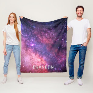 Galaxy Outer Space Planets Stars Sky Universe Fleece Blanket
