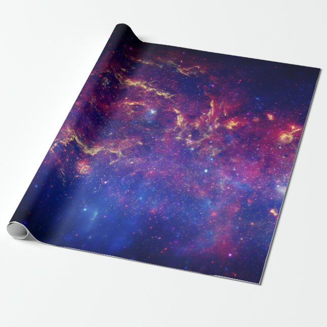 Galaxy Outer space Sky Stars Celestial Blue  Wrapping Paper (Unrolled)