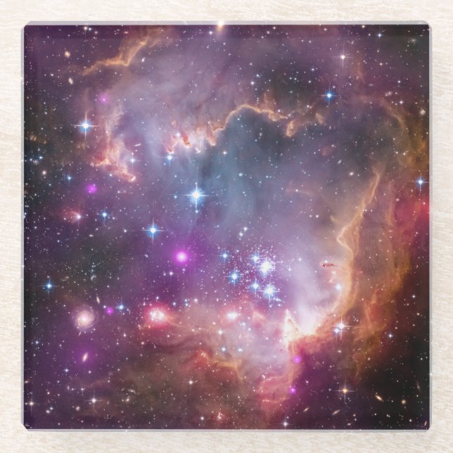 Galaxy Outer Space Stars Interstellar Nebula Glass Coaster (Front)