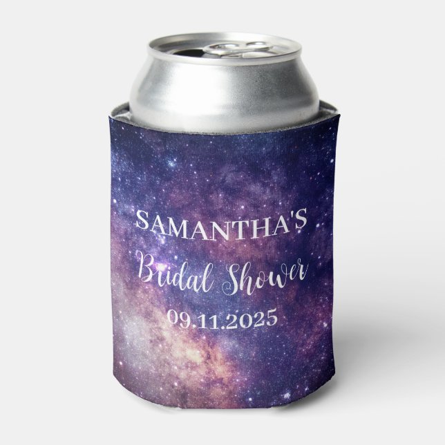 Galaxy Outer Space Stars Starry Night Wedding Can Cooler (Can Front)