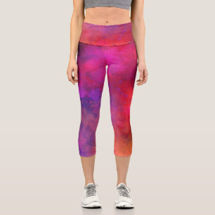 Galaxy Paint Splatter Effect Capri Leggings