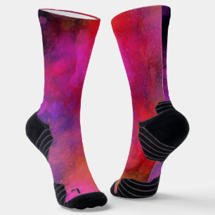 Galaxy Paint Splatter effect Pink Purple Socks
