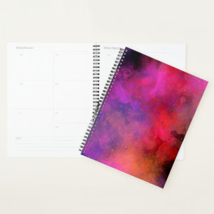 Galaxy Paint Splatter effect purple orange pink Planner