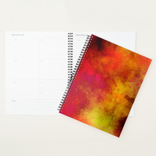 Galaxy Paint Splatter effect yellow orange pink Planner (Display)
