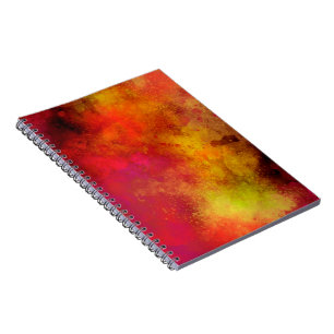 Galaxy Paint Splatter effect yellow red orange Notebook