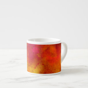 Galaxy Paint Splatter Orange & Yellow Espresso Cup
