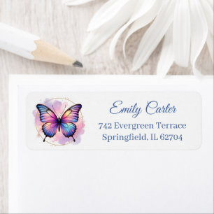 Galaxy Pastel Butterfly Splash Return Address