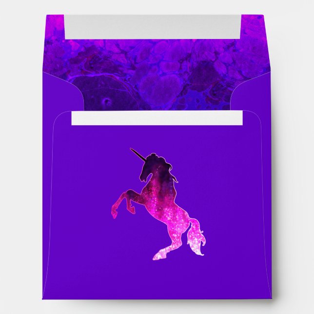Galaxy pink beautiful unicorn sparkly image envelope (Back (Bottom))