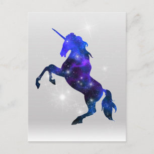Galaxy pink beautiful unicorn sparkly image postcard