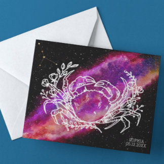 Galaxy Pink Cancer Constellation Zodiac Sign Postcard