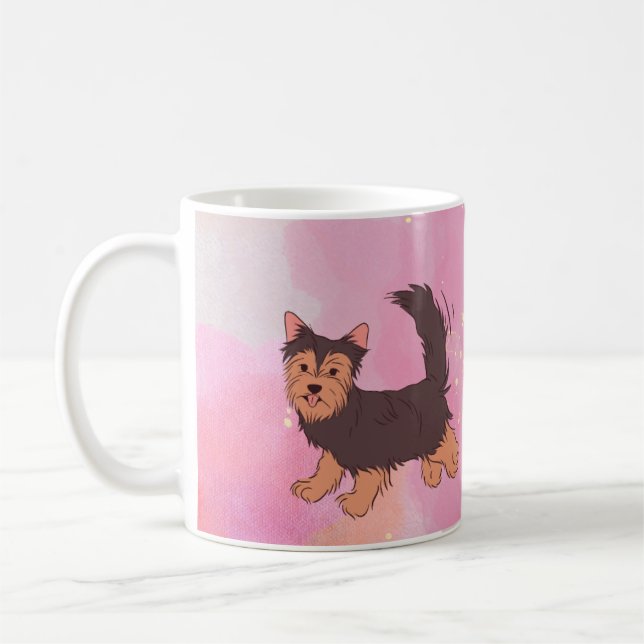 Galaxy Pink Yorkie Mug (Left)