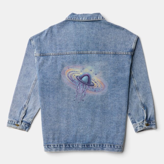 galaxy planet  denim jacket (Back)