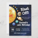 Galaxy Planets Solar System Outer Space Birthday Invitation<br><div class="desc">Blast Off! Get your guests ready and excited for an out of this world party!</div>