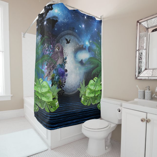 Galaxy-Portal Bathroom Shower Curtain (In Situ)