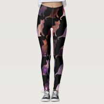 Galaxy Print Cats Patterned Leggings