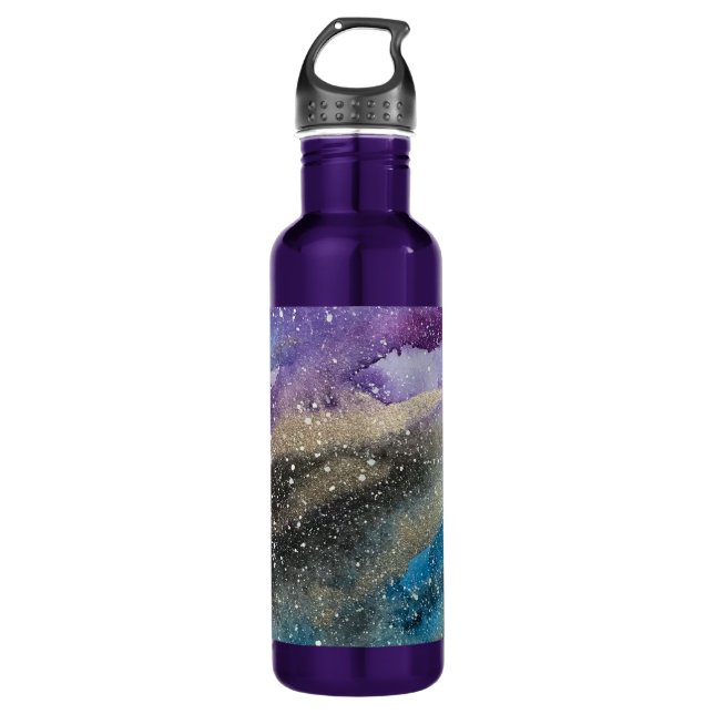 Galaxy Print Outer Space Watercolor Bottle (Front)