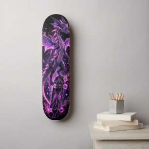 Galaxy Purple Dragon Deck - Cosmic Neon Beast Skateboard