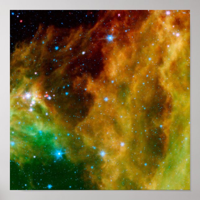 Galaxy Red Nebula Cosmos Poster (Front)