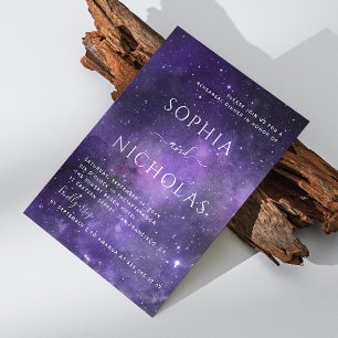 Galaxy Rehearsal Dinner Celestial Starry Night Invitation