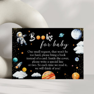 Galaxy Rocket Books for Baby Black Space Shower Enclosure Card