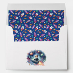 Galaxy Rocket – Space Birthday Party Envelope