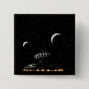 Galaxy Scanner - Radar Space Craft - Sci-Fi 15 Cm Square Badge