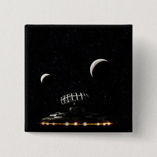 Galaxy Scanner - Radar Space Craft - Sci-Fi 15 Cm Square Badge