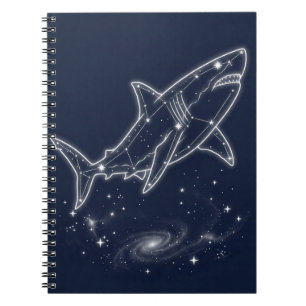 Galaxy shark Constellation Celestial Starlit Night Notebook