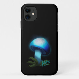 Galaxy Shiitake Glowing Light Blue Mushroom Case-Mate iPhone Case