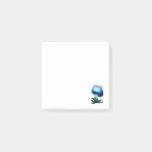 Galaxy Shiitake Glowing Light Blue Mushroom Post-it Notes