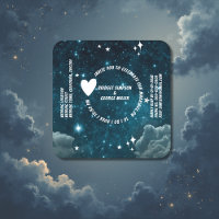 galaxy sky wedding invitation on Paper Coaster