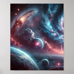 Galaxy Space Background - Digital Download, Aesthe Poster