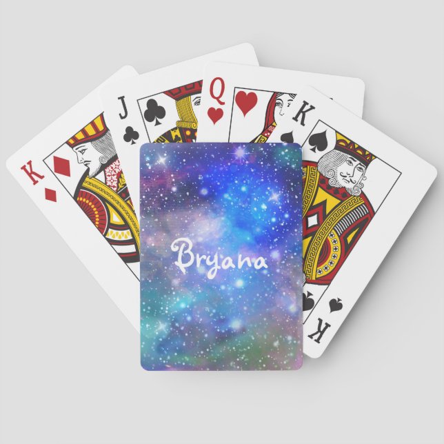Galaxy Space Cosmic Personalised Playing Cards (Back)