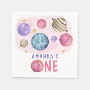Galaxy Space Girl Birthday Party Napkin