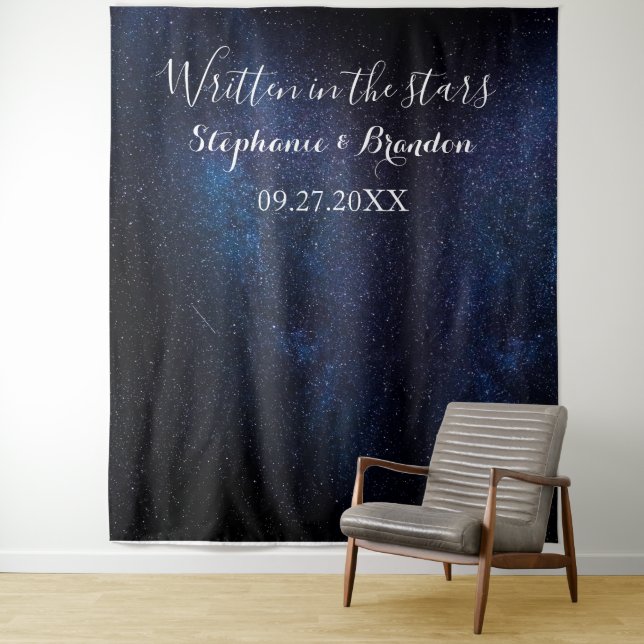 Galaxy Space Nebula Cosmos Wedding Photo Booth Tapestry (In Situ)