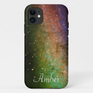 Galaxy Space Nebula Night Sky Personalised Orange Case-Mate iPhone Case