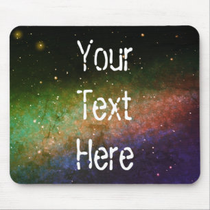 Galaxy Space Nebula Night Sky Personalized Orange Mouse Pad