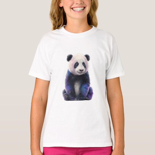 Galaxy Space Panda Bear Galactic Kids T-Shirt (Front)