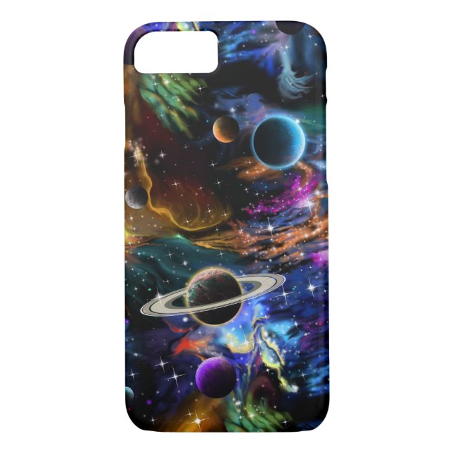 Galaxy Space Planets Nebula Case-Mate iPhone Case (Back)