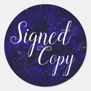 Galaxy Space Signed Copy Writer Author Stars Classic Round Sticker