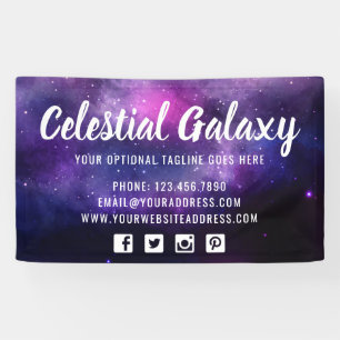 Galaxy Space Stars Ultra Violet Purple Nebula Banner