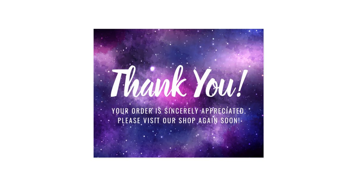 Galaxy Space Stars Ultra Violet Purple Thank You Postcard