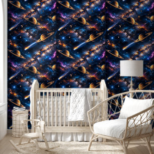 Galaxy space wallpaper colourful nebula Saturn pla